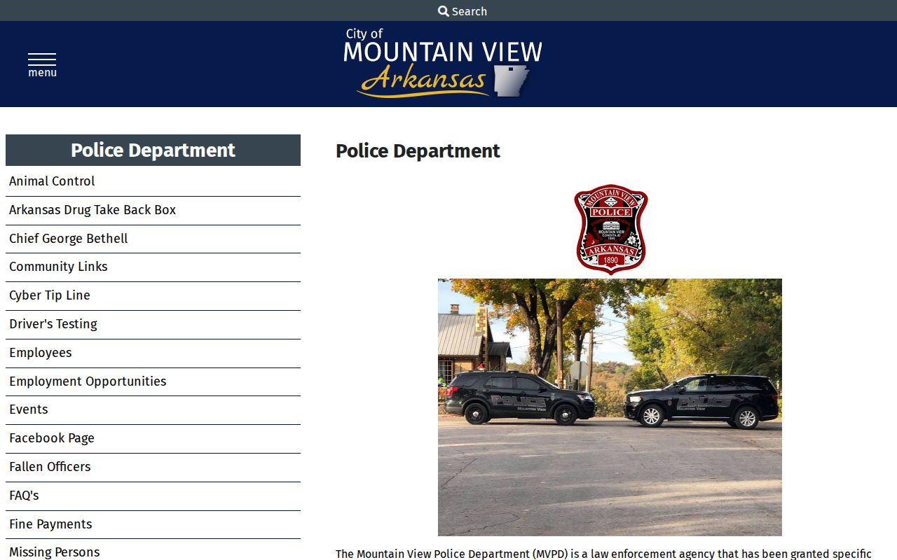 Mountain View record check police department page